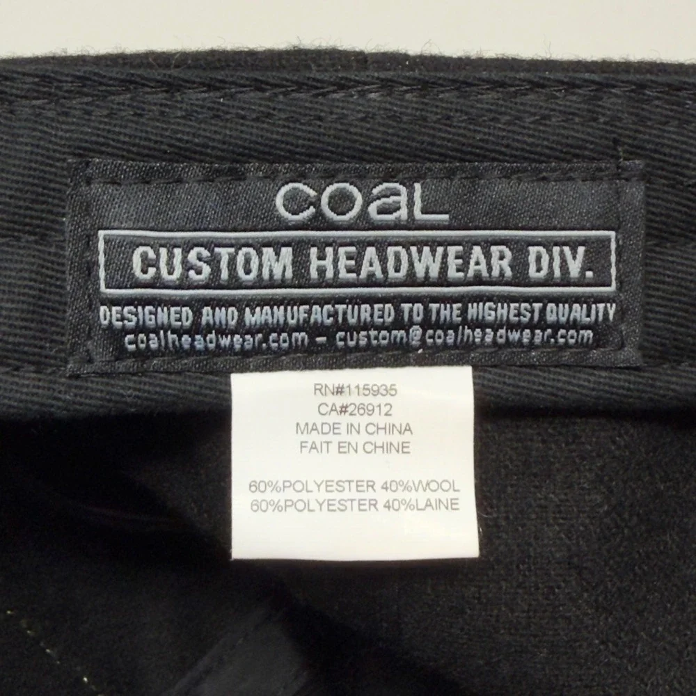 NWT Fort George Beer Black Fort Cap Hat Coal Custom Headwear Division Wool Blend
